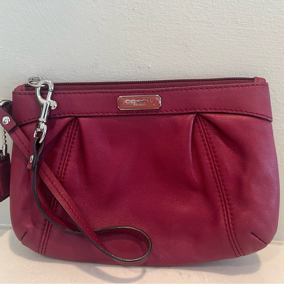 Coach Handbags - Coach Red Leather Wristlet